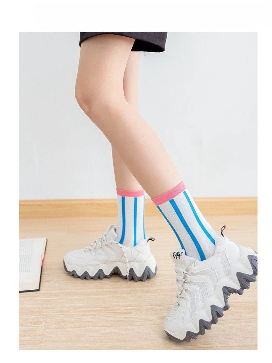 Rufia - Joyful Color Block Crew Socks