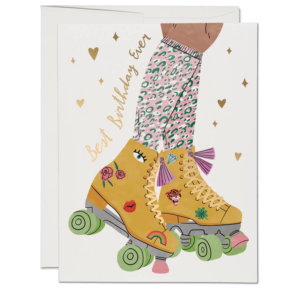 Roller Skate birthday greeting card