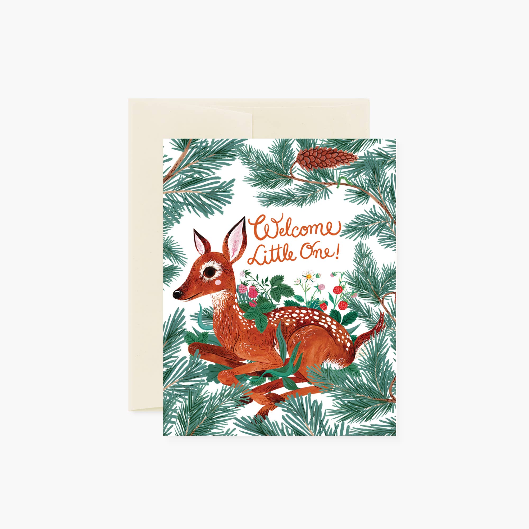 WELCOME LITTLE ONE | Fawn greeting card