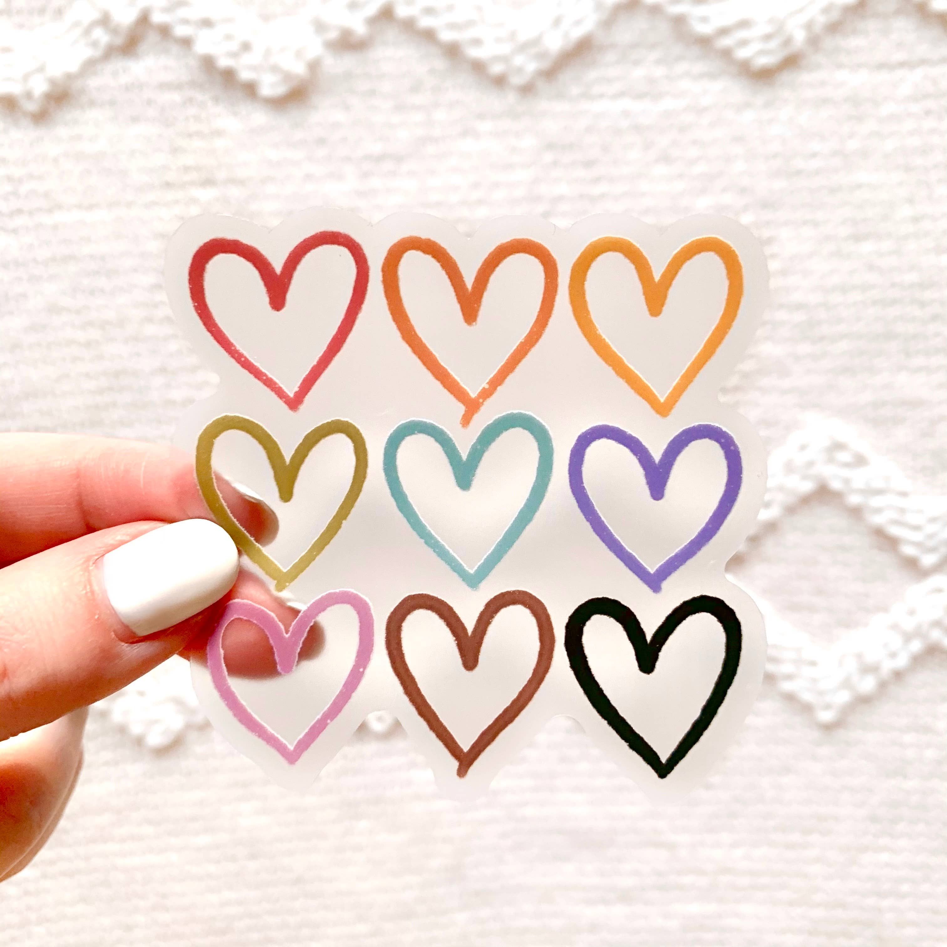 Clear Pride Heart Series Sticker, 2.75x2.75in