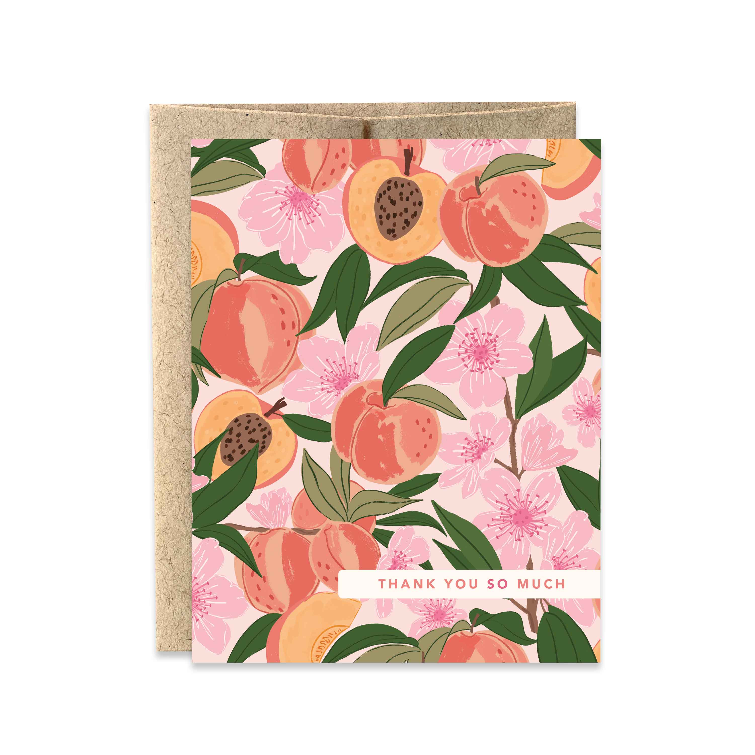 Thank you so Much Peach Blossom Greeting Card