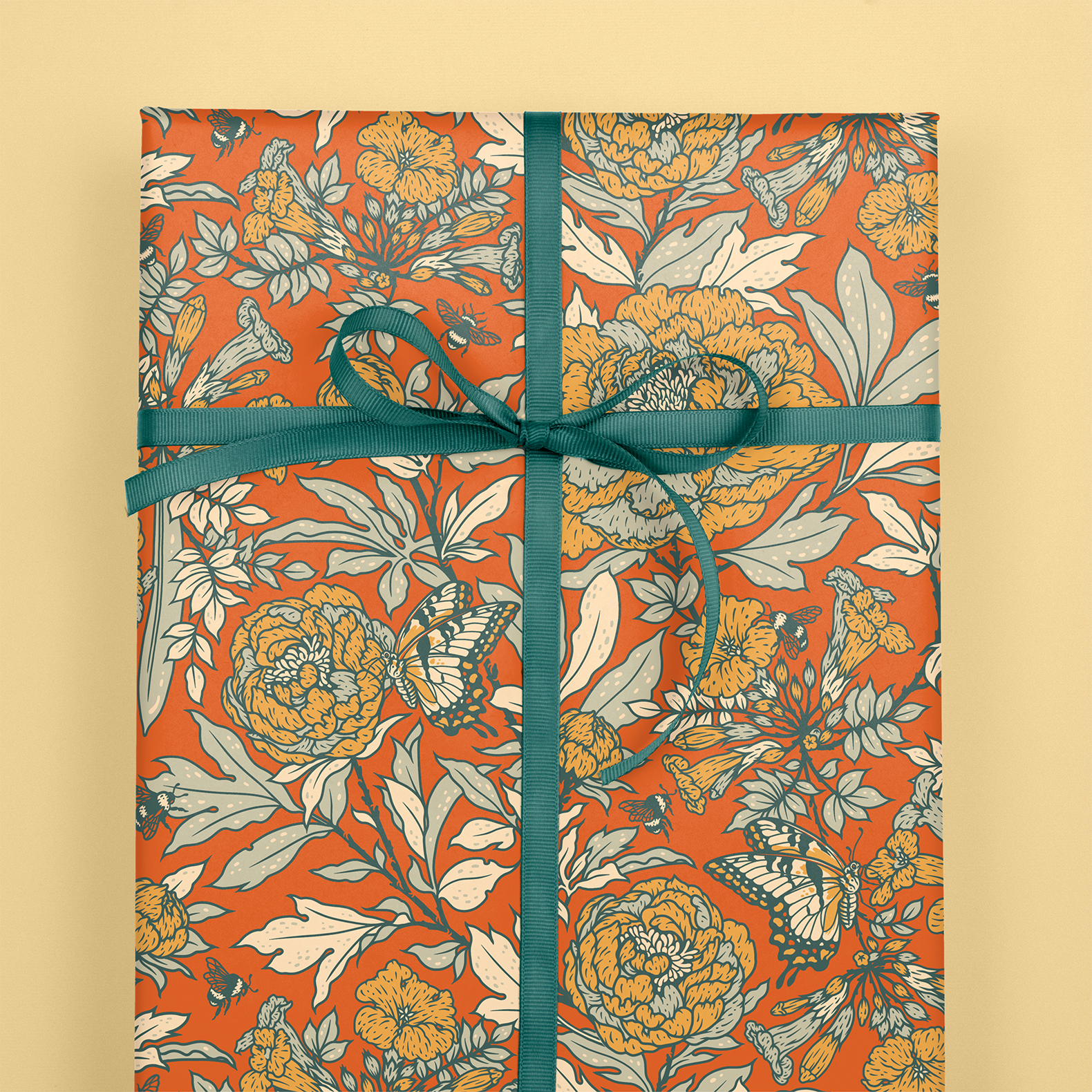 Recyclable Gift Wrap / Wrapping Paper: Peonies
