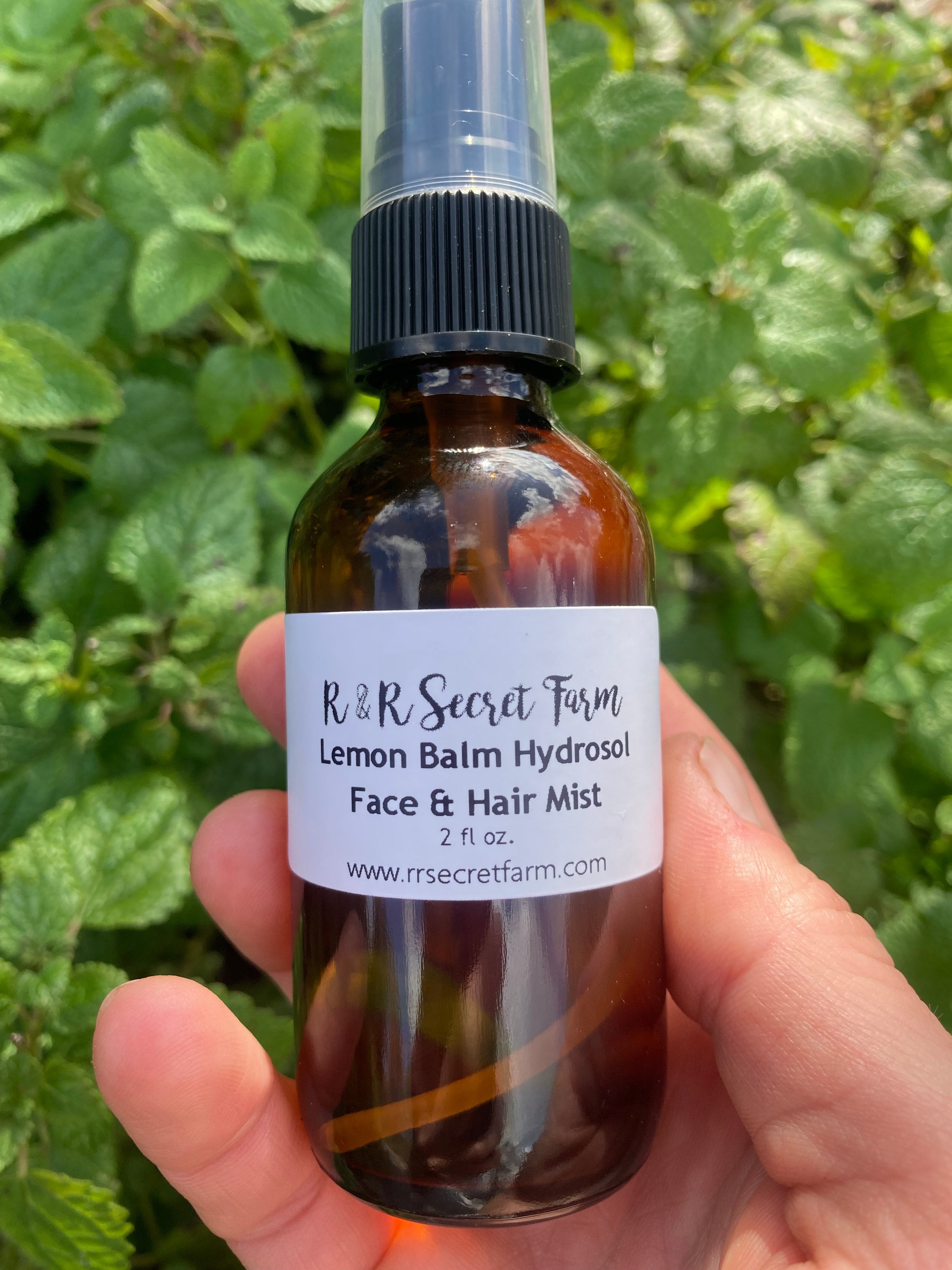 emon Balm Hydrosol - Face & Hair Mist R&R Secret Farm Local Organic Flower Farm Athens, GA Certified Natural Grown